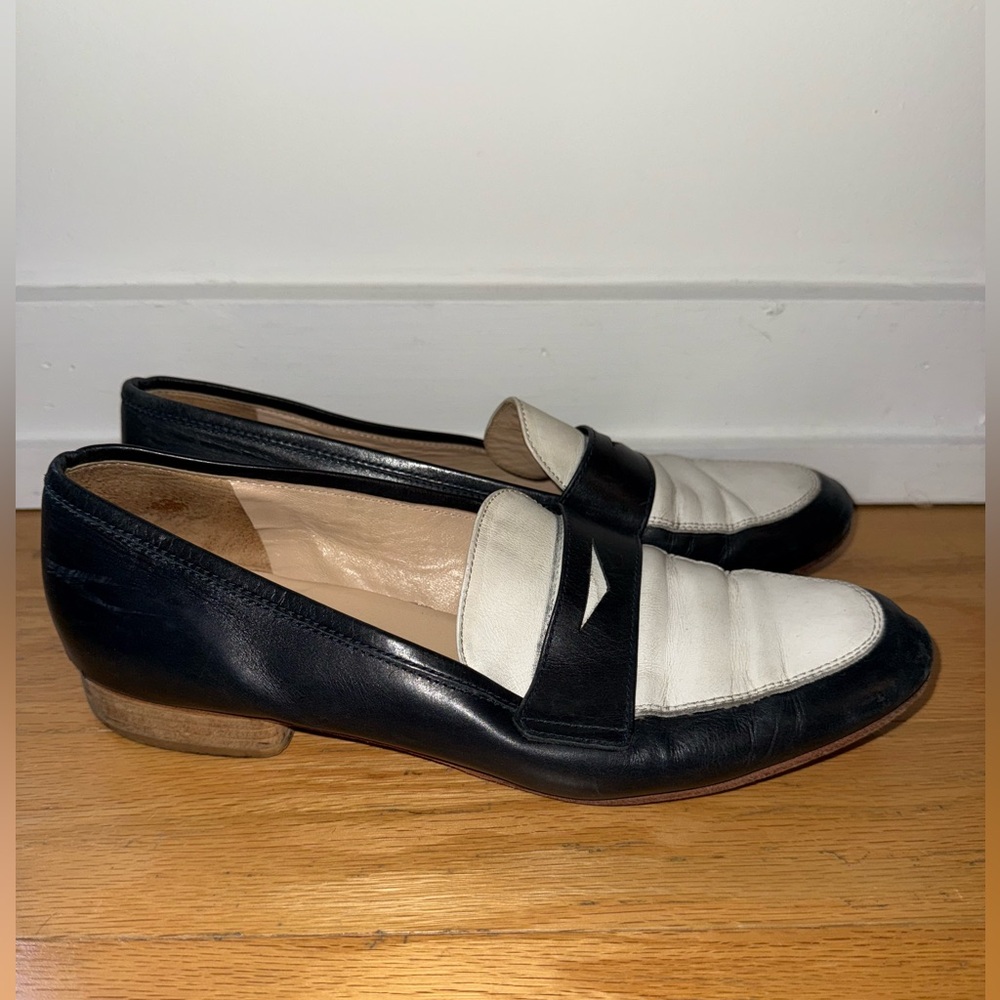 Barney’s New York Navy and White Loafers